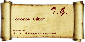 Todorov Gábor névjegykártya